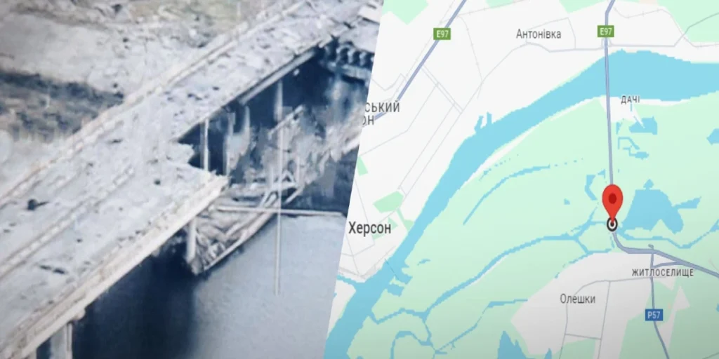 Russia blows up a bridge in Oleshky